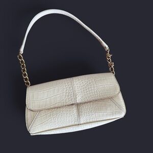 Liz Claiborne Cream Crocodile-Patterned Shoulder Bag